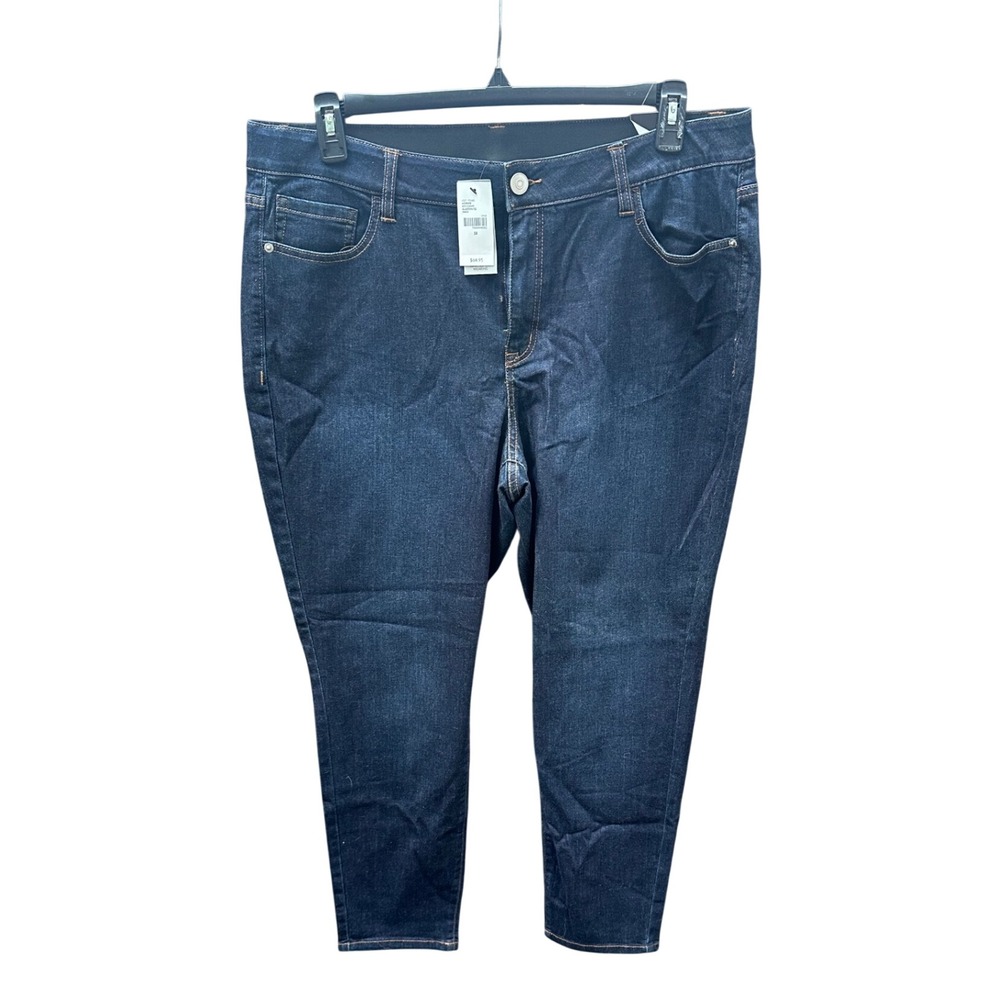 Lane Bryant Venezia Skinny Ankle Jeans 18 Dark Wash No Gap Elastic Waistband